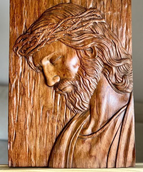Hand-Carved Jesus Wooden Wall Art