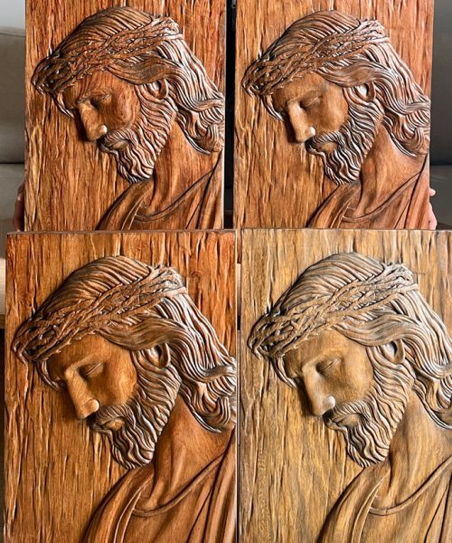Alternative view of Hand-Carved Jesus Wooden Wall Art