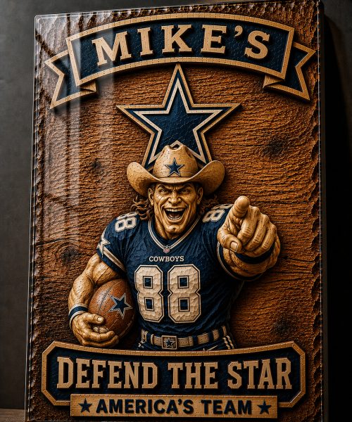 Alternative view of Hand-Carved Cowboys Wooden Wall Art – Custom Name Engraving
