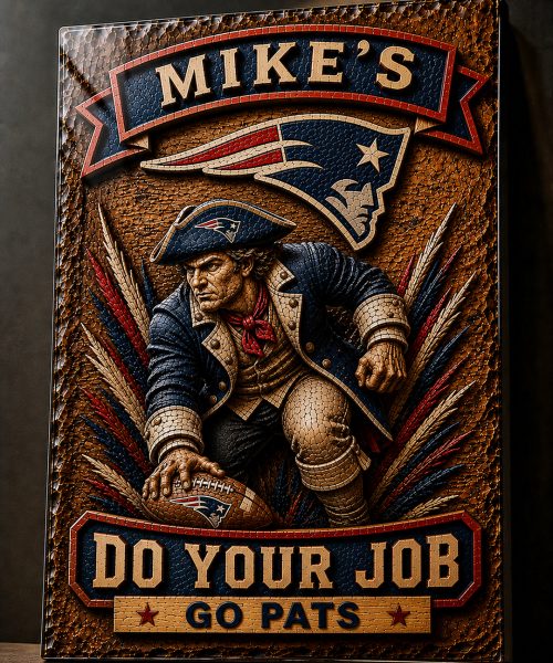 Alternative view of Hand-Carved Patriots Wooden Wall Art - Custom Name Engraving