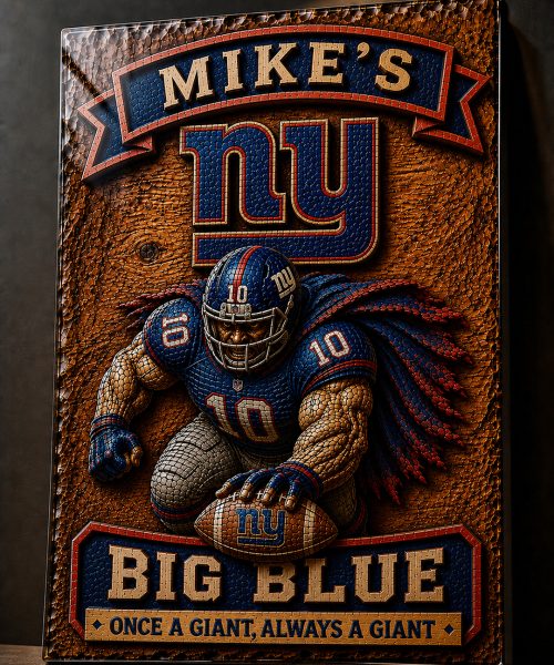 Alternative view of Hand-Carved Giants Wooden Wall Art – Custom Name Engraving