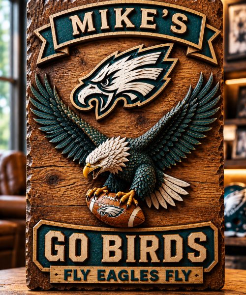 Hand-Carved Wooden Wall Art – Custom Name Engraving - PICK YOUR TEAM
