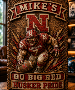 Hand-Carved Nebraska Wooden Wall Art – Custom Name Engraving