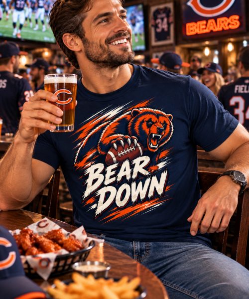 Alternative view of BEAR DOWN - Chicago Bears Vintage T-Shirt