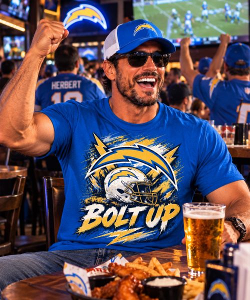 Alternative view of BOLT UP - Los Angeles Chargers Vintage T-Shirt