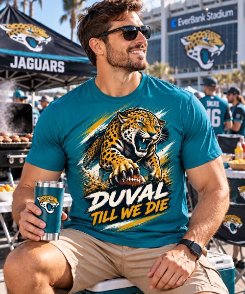 Alternative view of DUVAL TILL WE DIE - Jacksonville Jaguars Vintage T-Shirt