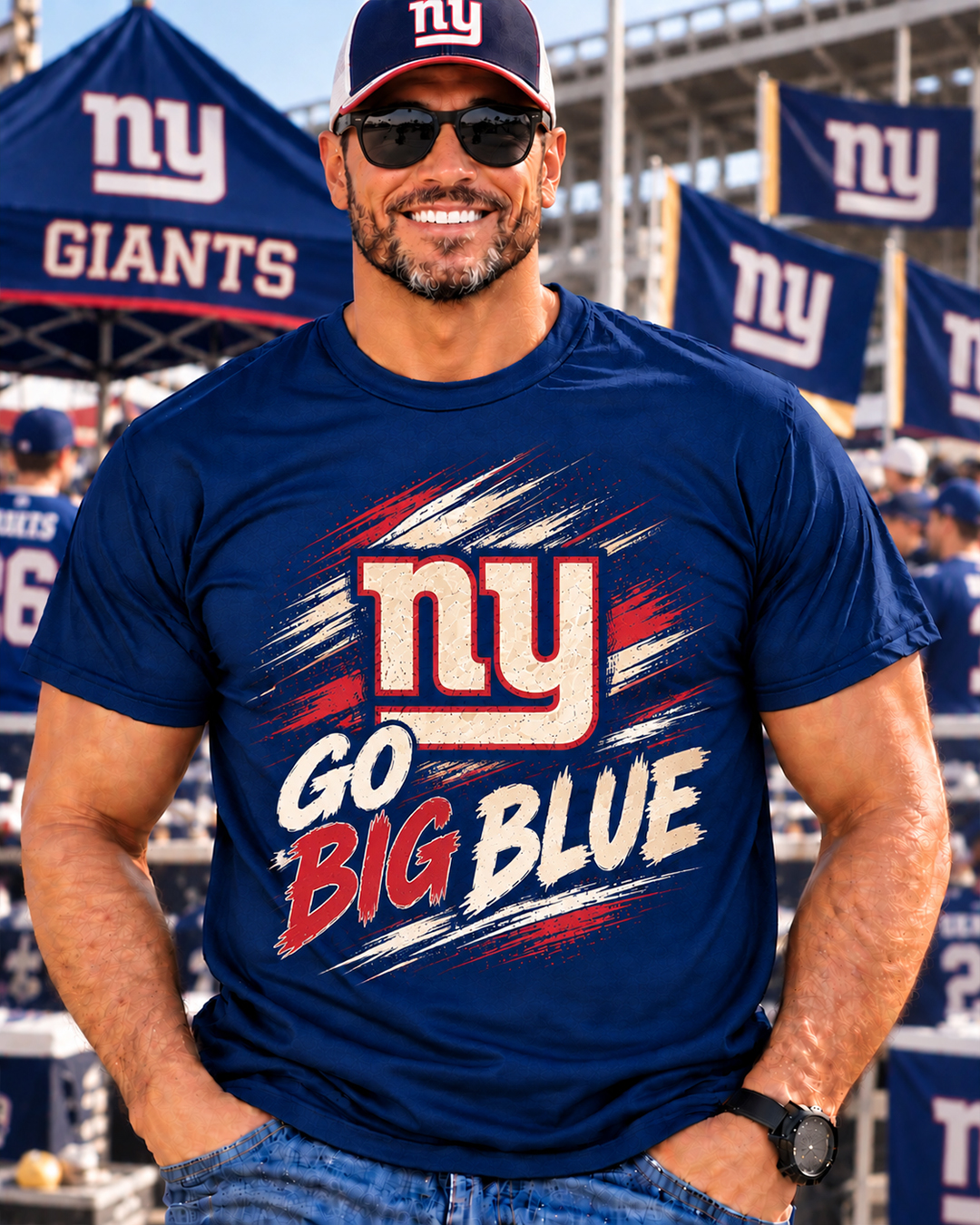 GO BIG BLUE - New York Giants Vintage T-Shirt