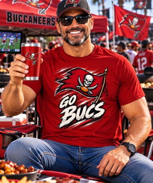 Alternative view of GO BUCS - Tampa Bay Buccaneers Vintage T-Shirt