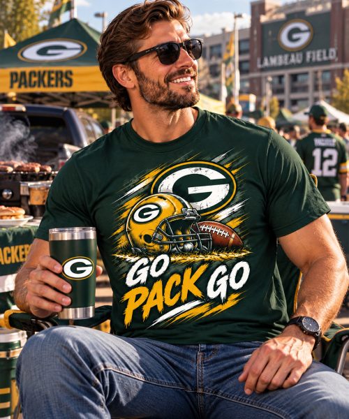 Alternative view of GO PACK GO - Green Bay Packers Vintage T-Shirt