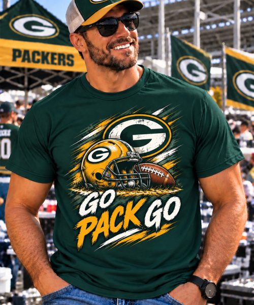 GO PACK GO - Green Bay Packers Vintage T-Shirt