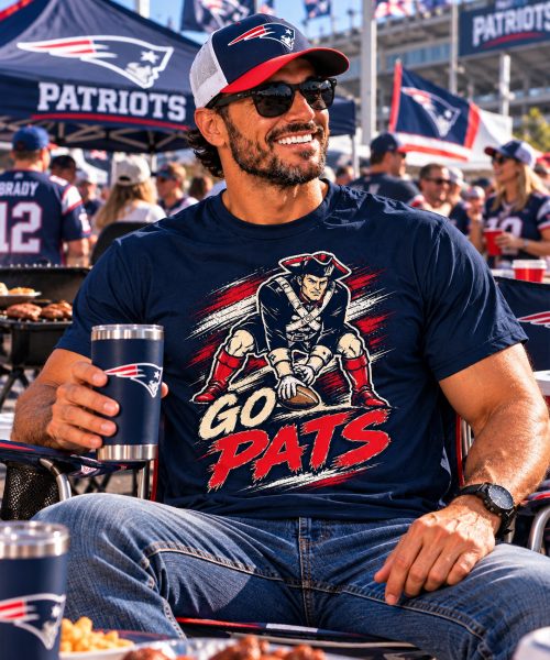 Alternative view of GO PATS - New England Patriots Vintage T-Shirt