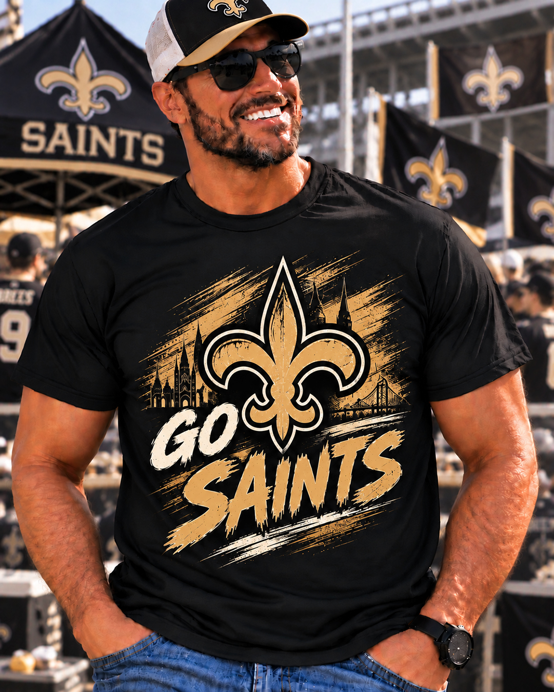 GO SAINTS - New Orleans Saints Vintage T-Shirt