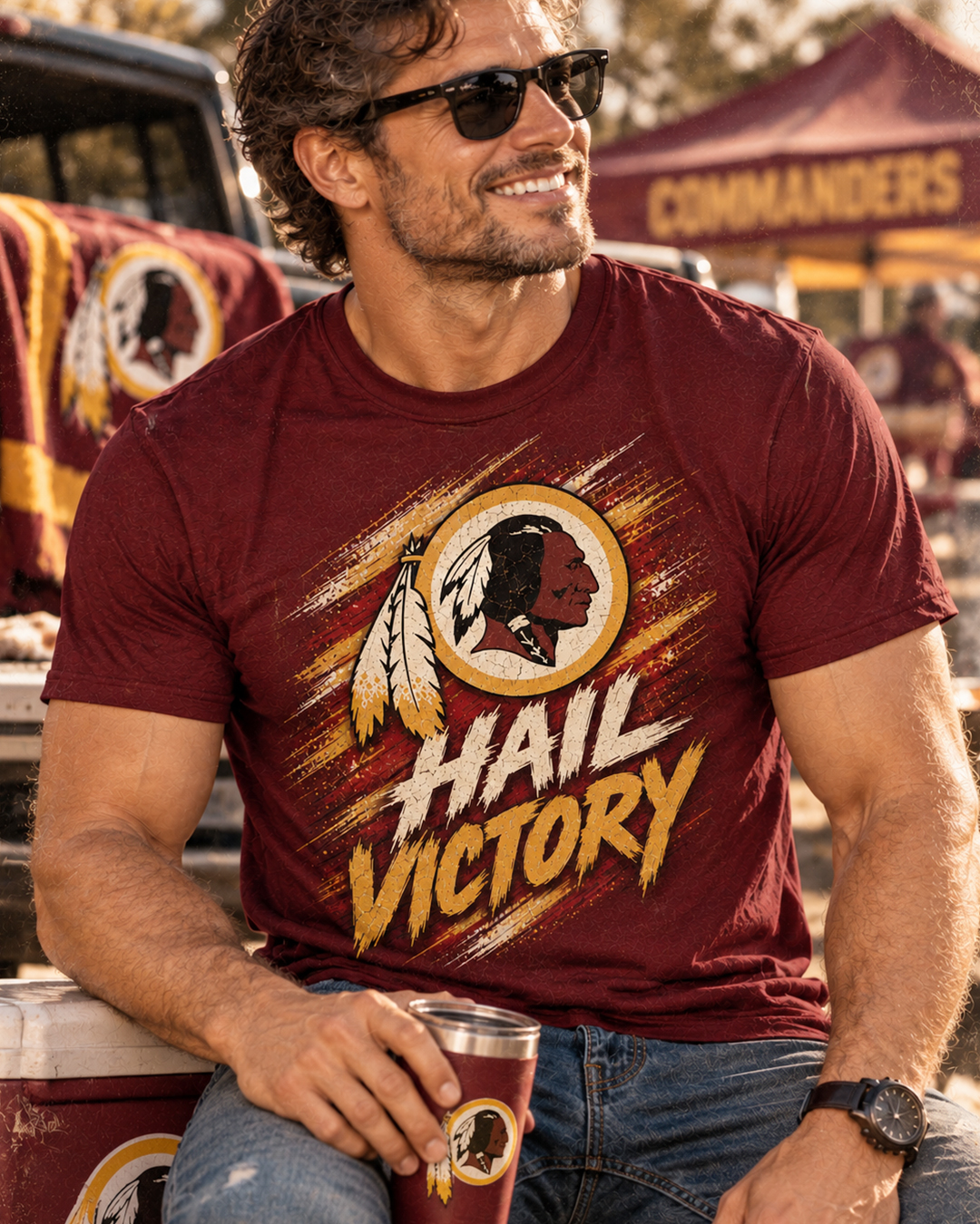 HAIL VICTORY - Washington Redskins Vintage T-Shirt - Image 2