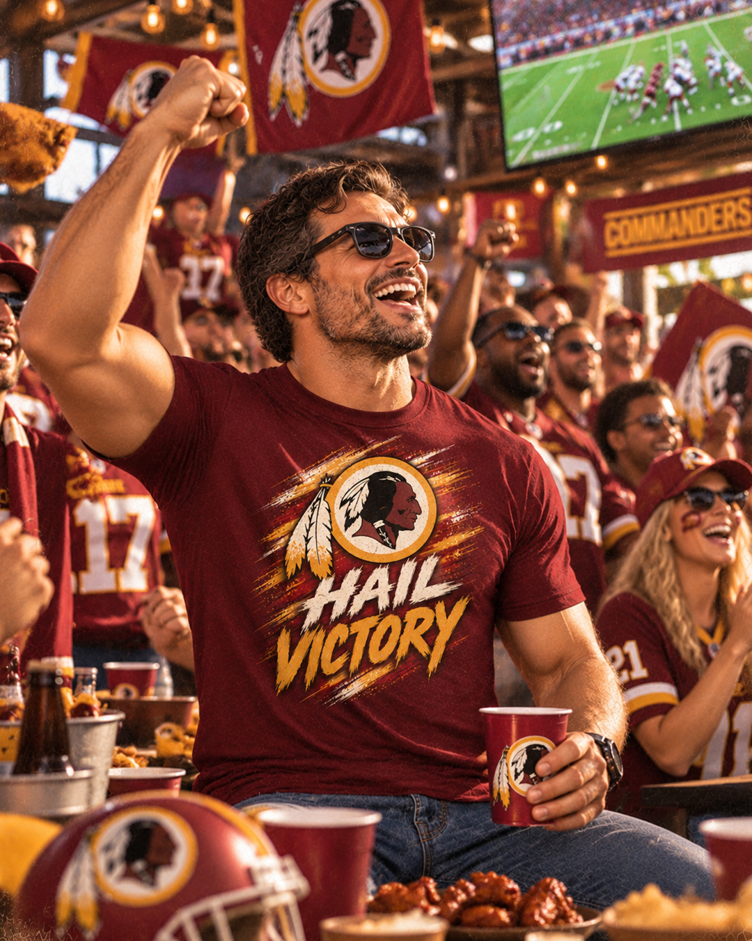 HAIL VICTORY - Washington Redskins Vintage T-Shirt - Image 3