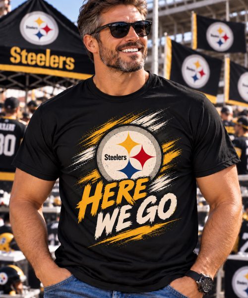 HERE WE GO - Pittsburgh Steelers Vintage T-Shirt