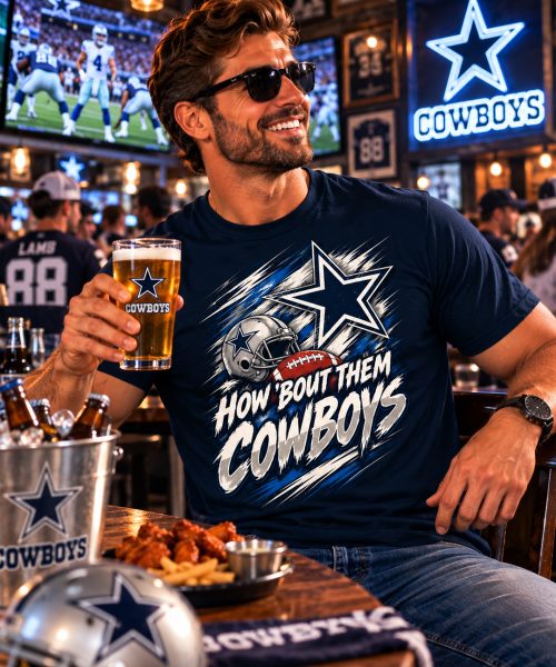 Alternative view of HOW 'BOUT THEM COWBOYS - Dallas Cowboys Vintage T-Shirt
