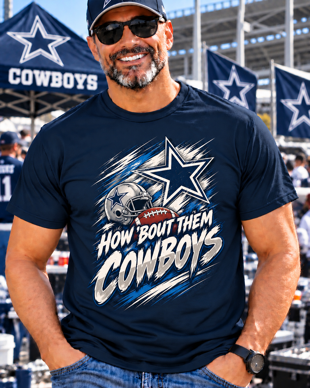 HOW 'BOUT THEM COWBOYS - Dallas Cowboys Vintage T-Shirt