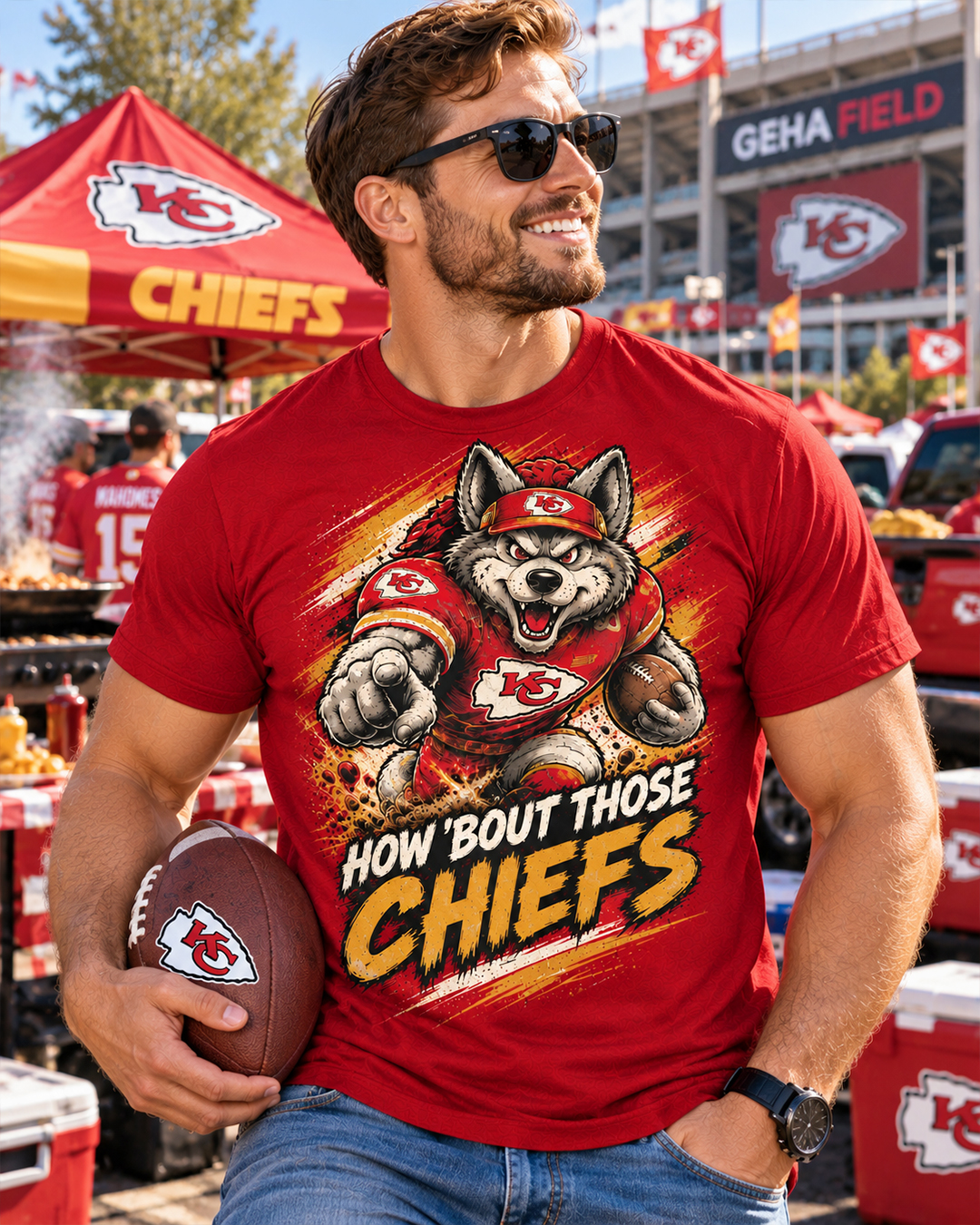 HOW 'BOUT THOSE CHIEFS - Kansas City Chiefs Vintage T-Shirt - Image 2