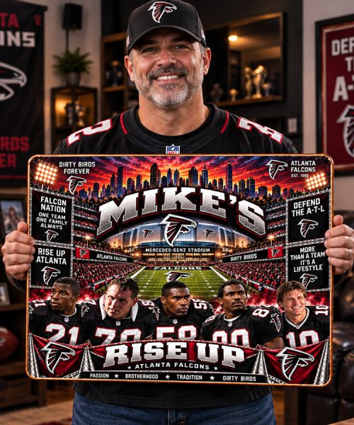 Alternative view of High-Gloss Printed Atlanta Falcons Wooden Wall Art – Custom Name