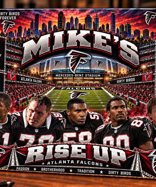 High-Gloss Printed Atlanta Falcons Wooden Wall Art – Custom Name