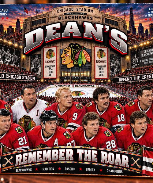 High-Gloss Printed Chicago Blackhawks Wooden Wall Art – Custom Name