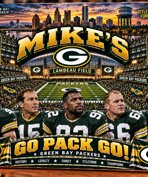 High-Gloss Printed Green Bay Packers Wooden Wall Art – Custom Name