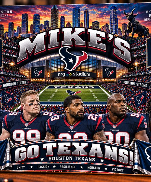 High-Gloss Printed Houston Texans Wooden Wall Art – Custom Name