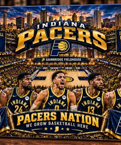 High-Gloss Printed Indiana Pacers Wooden Wall Art – Custom Name