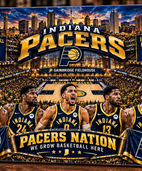 High-Gloss Printed Indiana Pacers Wooden Wall Art – Custom Name