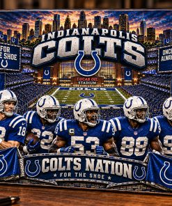 High-Gloss Printed Indianapolis Colts Wooden Wall Art – Custom Name