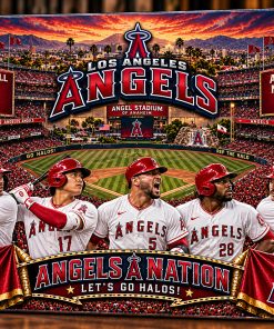 High-Gloss Printed Los Angeles Angels Wooden Wall Art – Custom Name