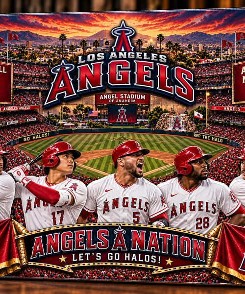 High-Gloss Printed Los Angeles Angels Wooden Wall Art – Custom Name