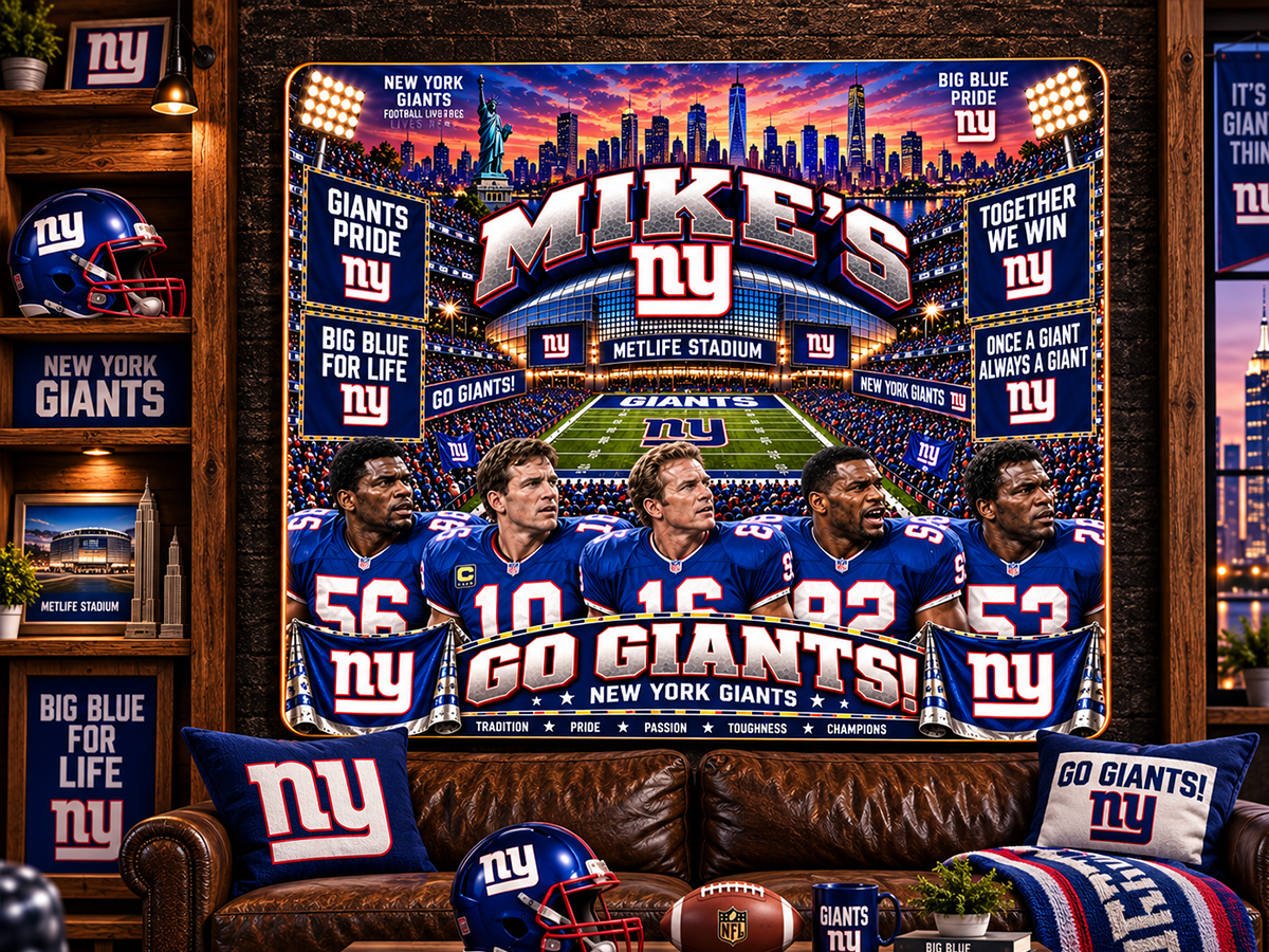 High-Gloss Printed New York Giants Wooden Wall Art – Custom Name - Image 3