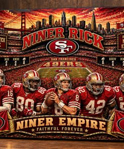 High-Gloss Printed San Francisco 49ers Wooden Wall Art – Custom Name