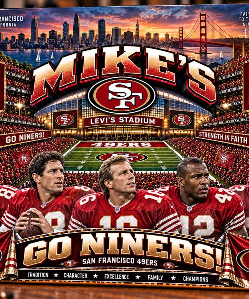High-Gloss Printed San Francisco 49ers Wooden Wall Art – Custom Name