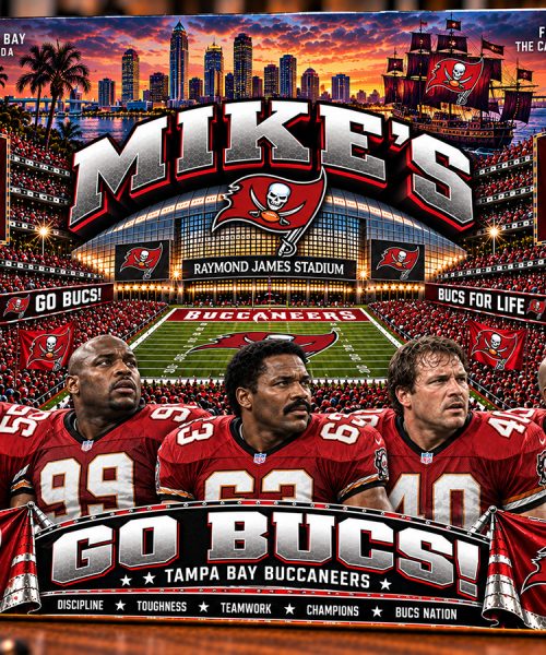 High-Gloss Printed Tampa Bay Buccaneers Wooden Wall Art – Custom Name