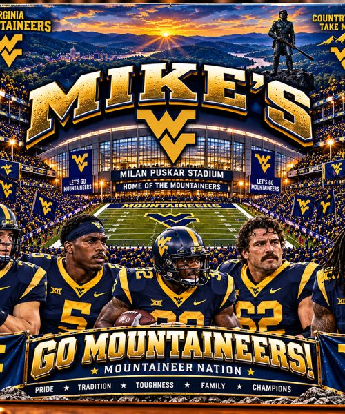 High-Gloss Printed WVU Mountaineers Wooden Wall Art – Custom Name