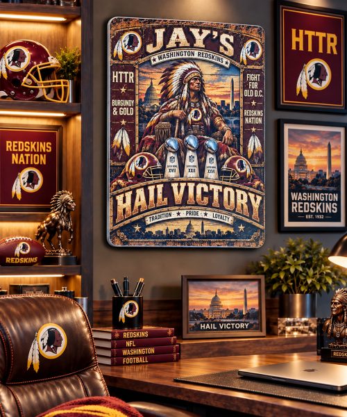 Alternative view of High-Gloss Printed Washington Redskins Wooden Wall Art – Custom Name