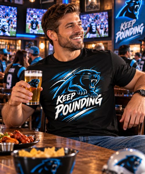 Alternative view of KEEP POUNDING - Carolina Panthers Vintage T-Shirt