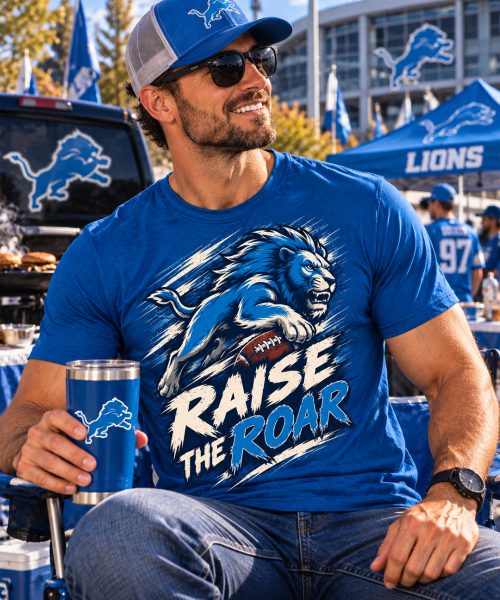 Alternative view of RAISE THE ROAR - Detroit Lions Vintage T-Shirt