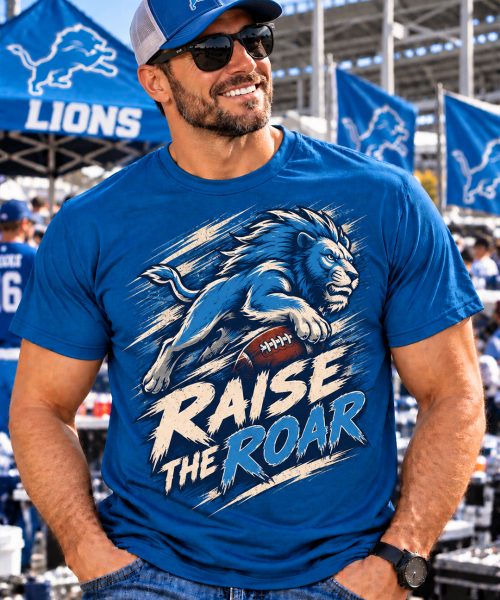 RAISE THE ROAR - Detroit Lions Vintage T-Shirt