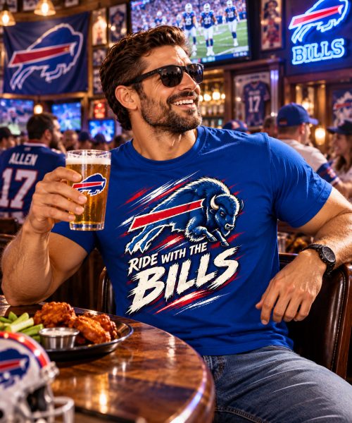 Alternative view of RIDE WITH THE BILLS - Buffalo Bills Vintage T-Shirt