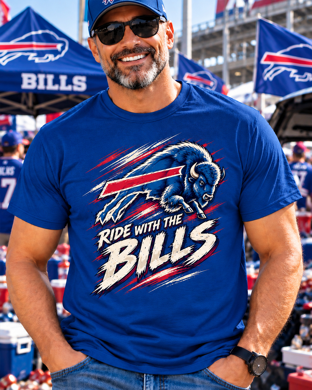 RIDE WITH THE BILLS - Buffalo Bills Vintage T-Shirt