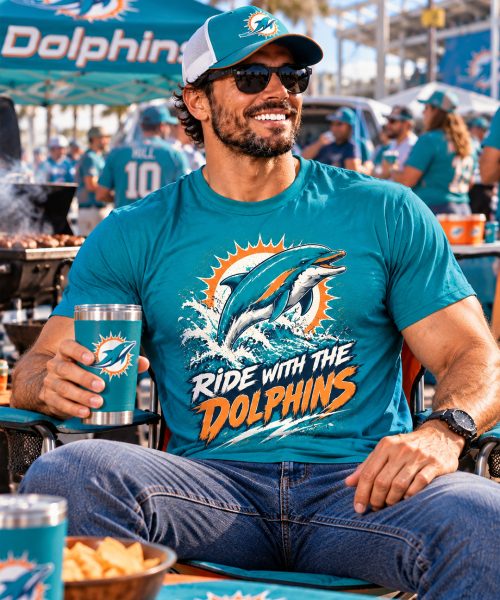 Alternative view of RIDE WITH THE DOLPHINS - Miami Dolphins Vintage T-Shirt