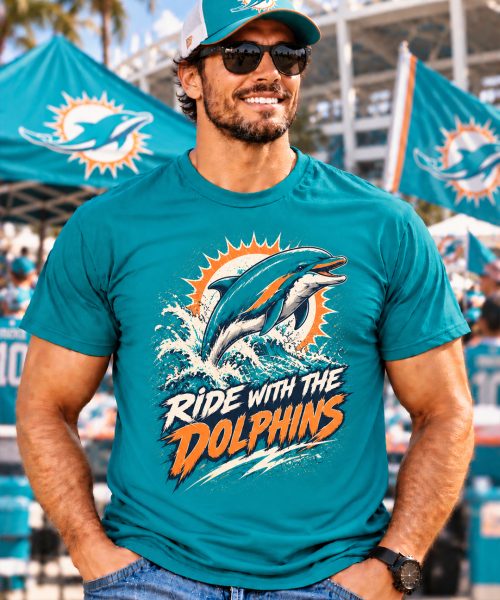 RIDE WITH THE DOLPHINS - Miami Dolphins Vintage T-Shirt