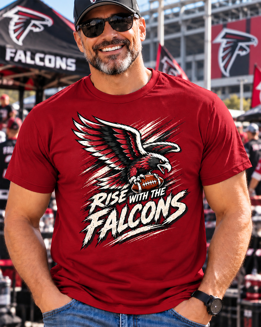 RISE WITH THE FALCONS Atlanta Falcons Vintage T-Shirt