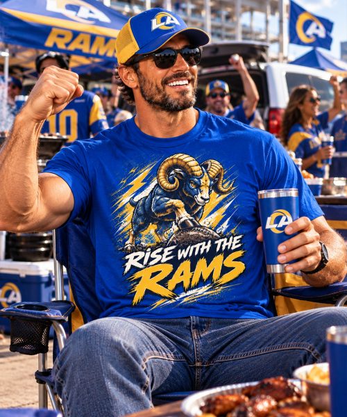 Alternative view of RISE WITH THE RAMS - Los Angeles Rams Vintage T-Shirt