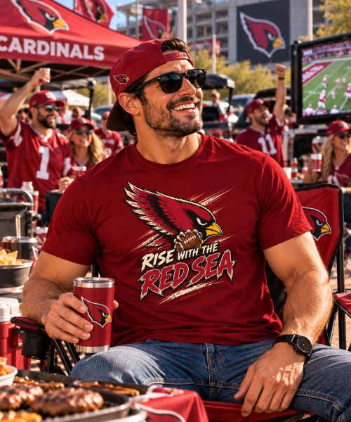 Alternative view of RISE WITH THE RED SEA Arizona Cardinals Vintage T-Shirt