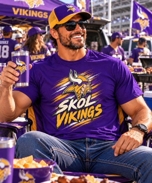 Alternative view of SKOL VIKINGS - Minnesota Vikings Vintage T-Shirt