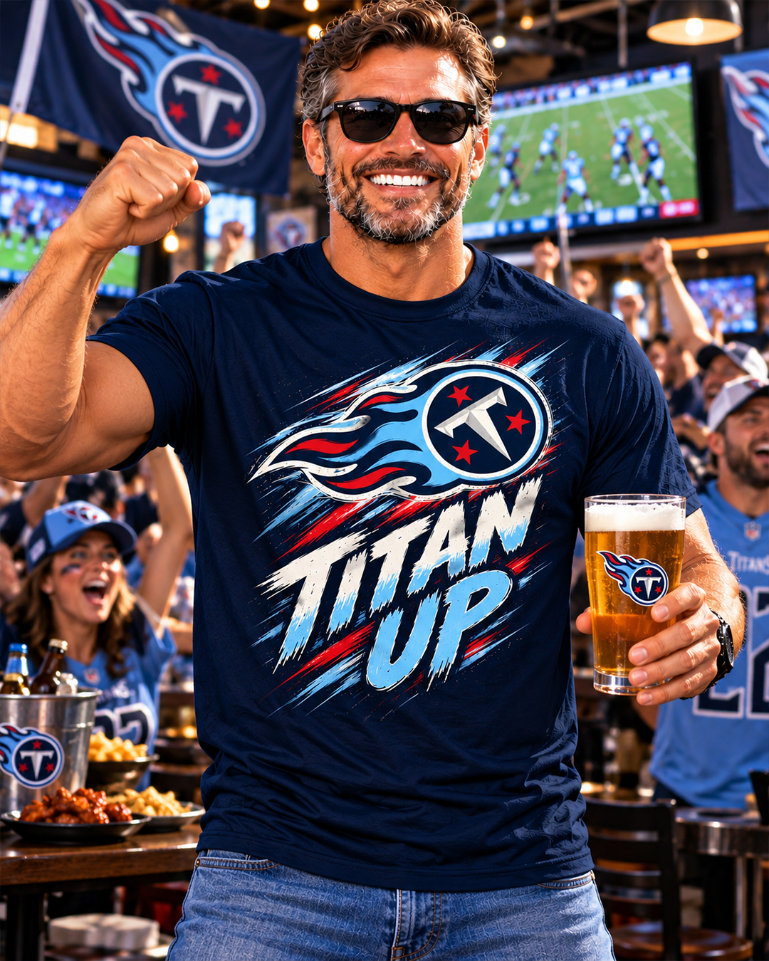 TITAN UP - Tennessee Titans Vintage T-Shirt - Image 3